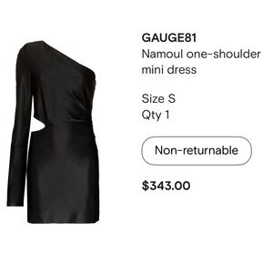 Gauge81 Black Asymmetrical One-Shoulder Bodycon Dress